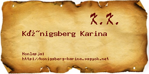 Königsberg Karina névjegykártya